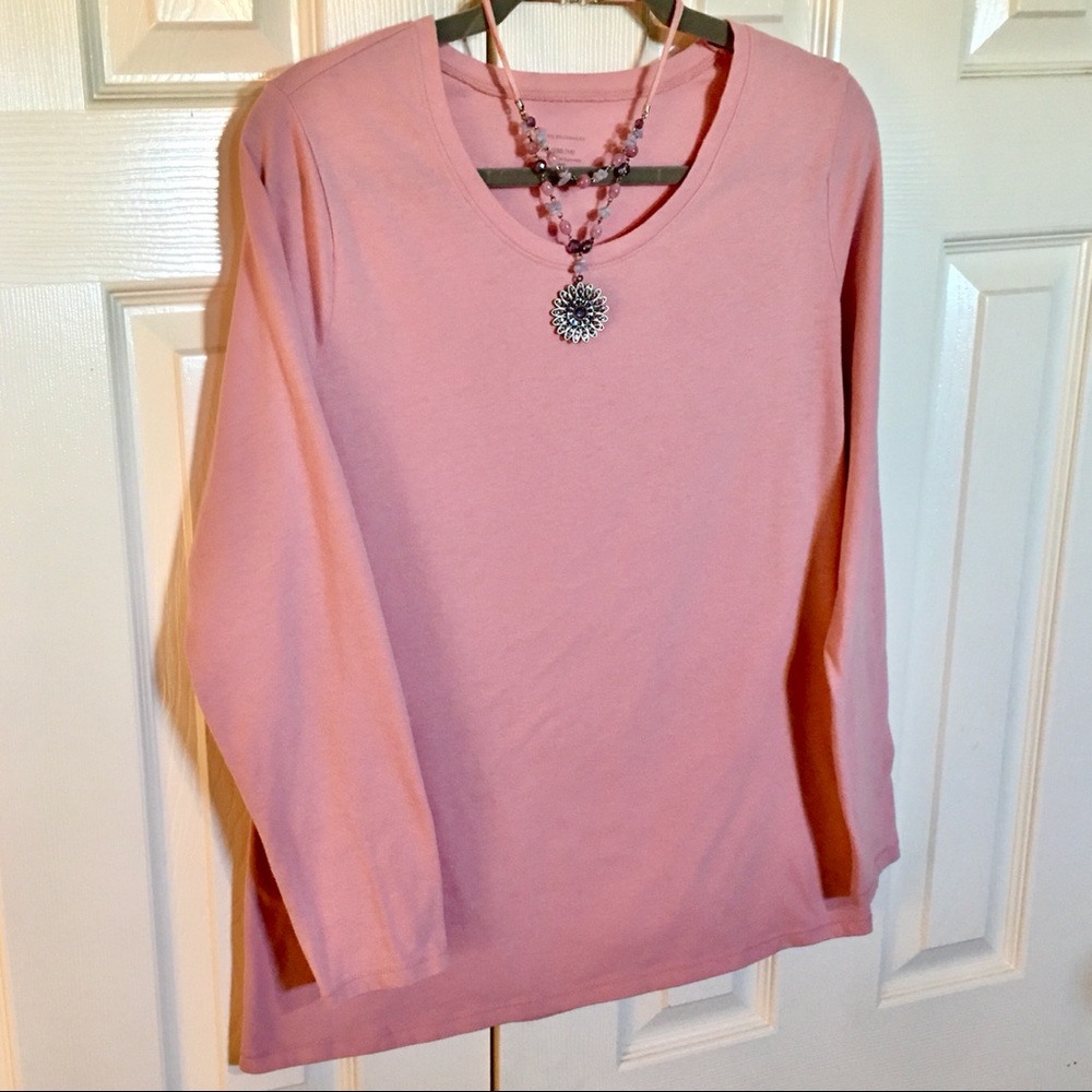Soft Pink Long Sleeve Top—SIZE XXL